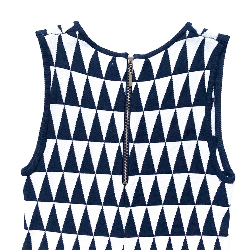Kling Navy And White Geometric Dress View 4